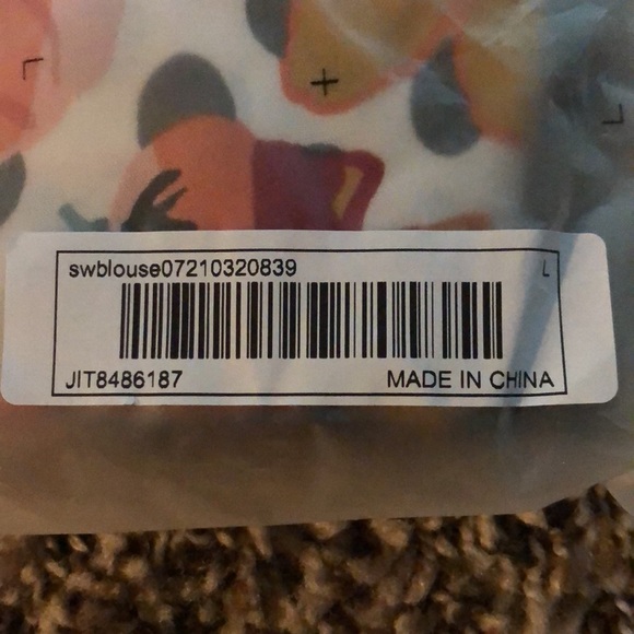 Ruffle Cuff Allover Floral Peplum Blouse - Picture 4 of 4